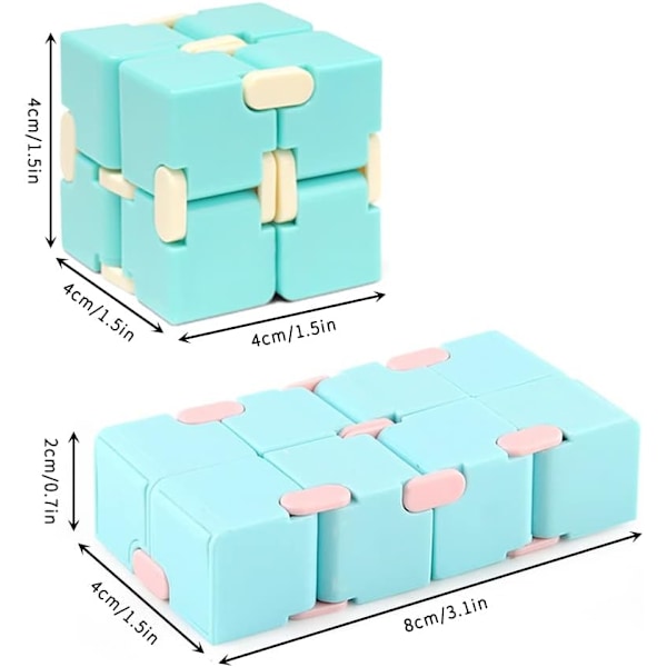 Mini avstressings-objekt lomme Rubiks kube makron lomme flip Rubiks kube avstressings mini lomme Rubiks kube avstressingsleketøy (4 stykker)