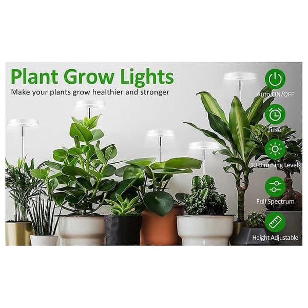 Vækstlys, spektrum LED-plantelys til indendørs planter, højdejusterbart vækstlys til blomster &