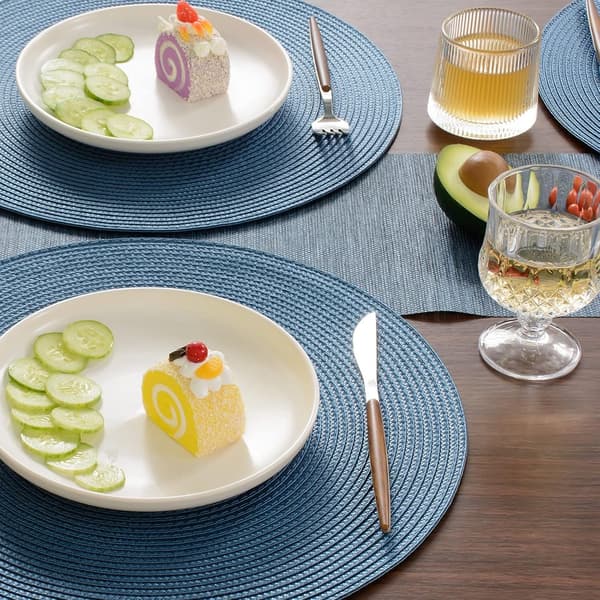 Set med 6 flätade bordstabletter - tvättbara och halkfria