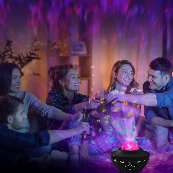 Tähtivalo, Kaukosäätimellä Varustettu LED-Tähtivalo Yövaloprojektori, Projektorivalaisin Lapsille, Aikuisten, Koti Sisustukseen, Bluetooth ja Ajastimella