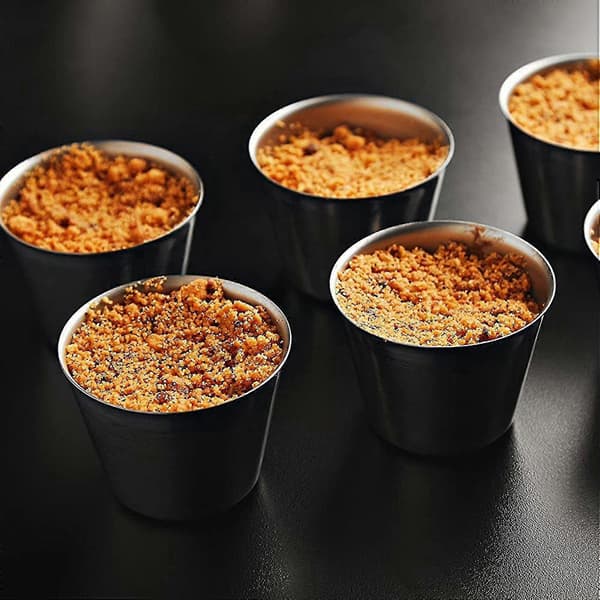 48 pak rustfri stål krydderisaucekopper, kommerciel kvalitet dyppesaucekopper, ramekin krydderi (ruigou) Silver