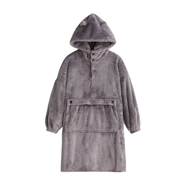 Mub - Lazy par-hoodie teppe med hette for par, utendørs og innendørs, varm TV-teppe hettegenser, mørk grå modell Dark gray model M