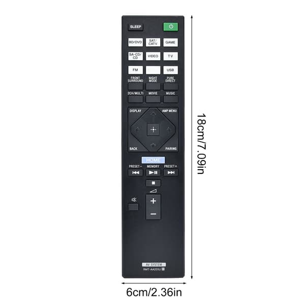 RMT-AA231U Fjernkontroll for STR-DH770 STR-DN1070 STR-DN1080 Videomottaker Tilbehør