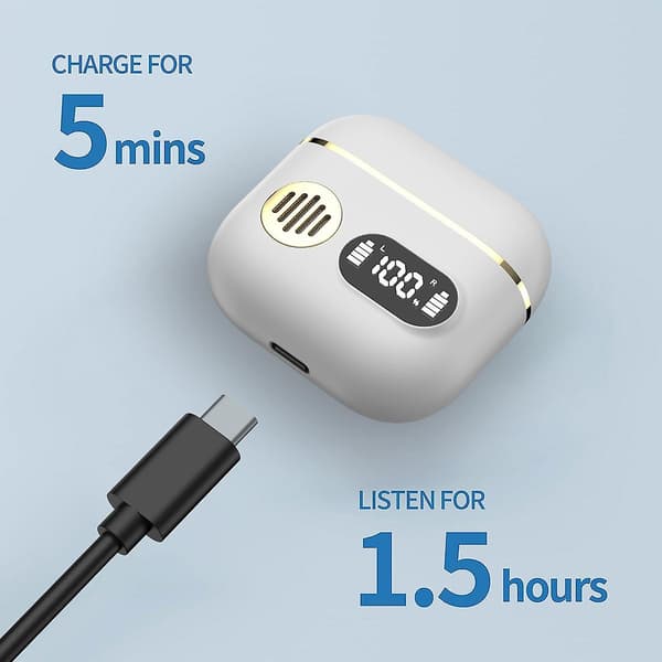Bluetooth-headset, Bluetooth 5.1 trådløst headset med LED-effekt, trådløst headset med mikrofon, kompatibelt med iPhone og Android white