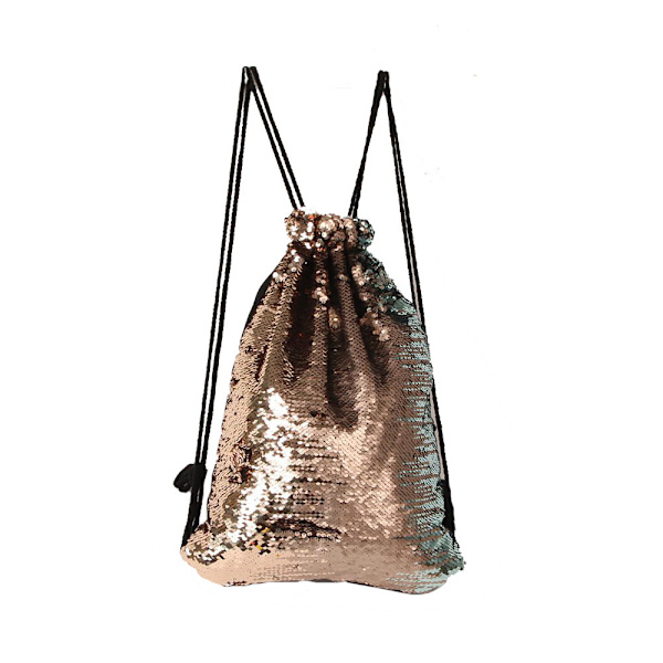 Gym Bag 42 x 36cm, Glitter Drawstring Backpack för Män Kvinnor Stor Sport Gym Bag Vuxen Ryggsäck för Skola, Sport, Yoga, Dragsko Väska-guld gold