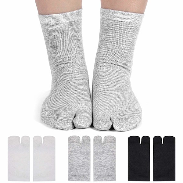 6 pairs flip-flop unisex socks split toe socks toe socks for men boys women