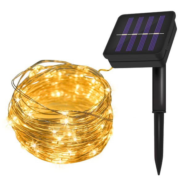 (10m 100 LED, varm farve) Udendørs solcellelyskæde, solenergi, CJY