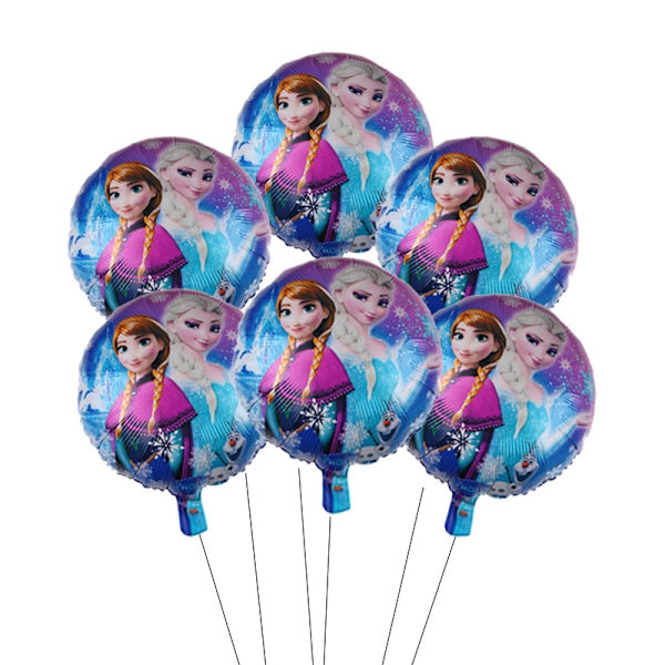 6 stk. 18 tommer Frozen Elsa Balloner Anna Olaf Prinsesse Helium Globos Pige Fødselsdagsfest Bryllup Babyshower Dekorationer Børns Legetøj 6 stk. E 6pcs E 18inch