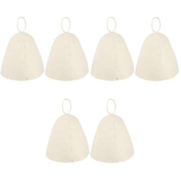 8 Pcs Felt Sauna Hat Thickened Comfortable Bath Cap Lightweight--6 PcsCJY