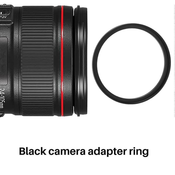 72mm-77mm Kamera Linsefilter Svart Metall Adapterring Black