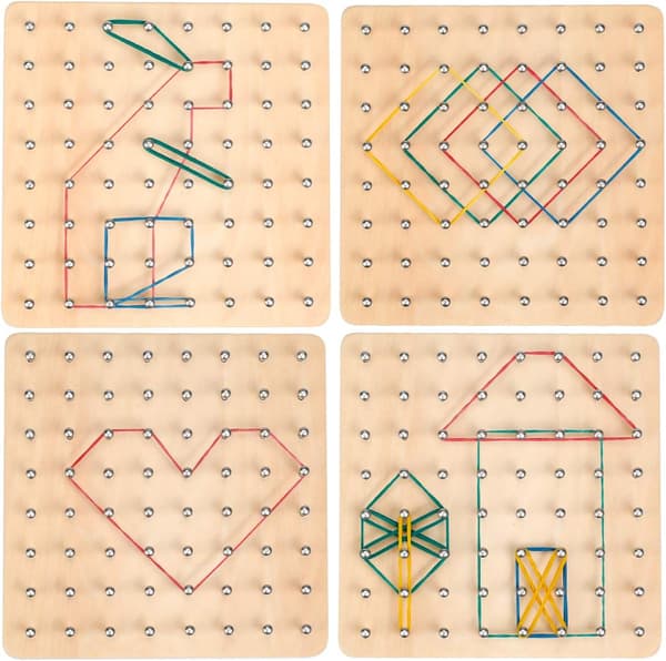 Geometrisk bräda i trä, geometrisk bräda, träleksaker för Montessori