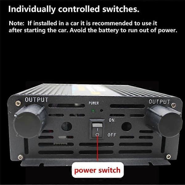 12V til 24V DC 60 Ampere Strømforsterker Step-Up DC DC-omformer 12 Volt til 24 Volt for bil Black