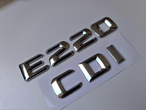 E220 Cdi Silver / Krom Bokstav Nummer Bakre Bagagelucka Emblem E-klass Mercedes
