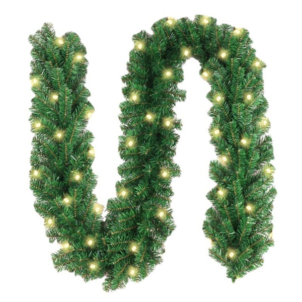 2.7 m Christmas wreath Christmas tree wreath Mantel decoration Wreath Basket Garland with 30 LEDs