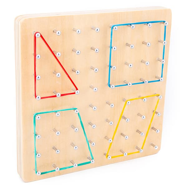 Geometrisk træplade, geometrisk plade, trælegetøj til Montessori