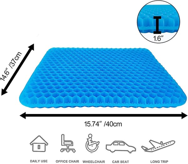 Gel Seat Cushion with Double Thick, Breathable Honeycomb Seat Pad multifärg multicolor