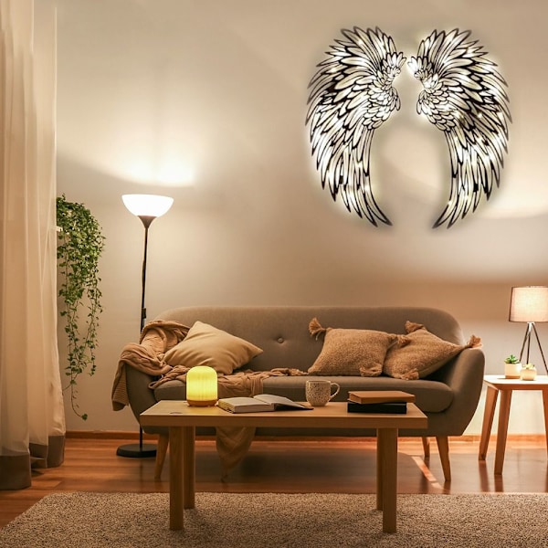 Englevinger Vægskulptur Vægdekoration MED LYS MED LYS S With light SWith light