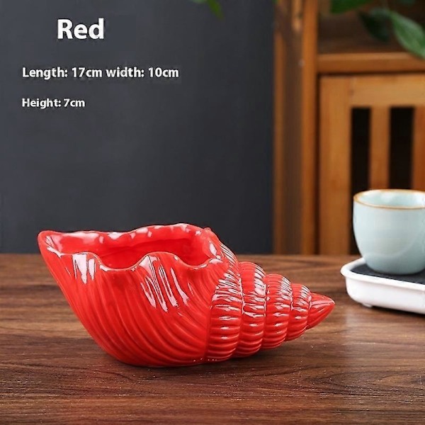 Keramisk Snäckskal - Elegant Entrédekor - Askfat red