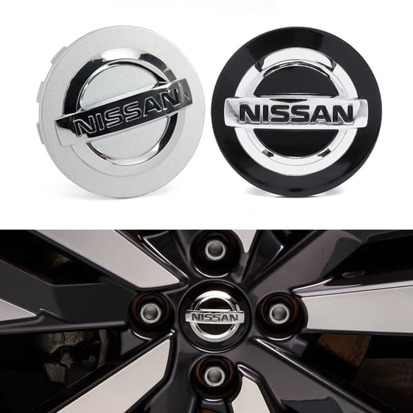 Nissan Senterkopper / Hjulkapsler Bilemblem - 4-pakning 65 54mm - Svart