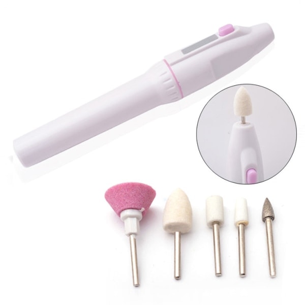 Electric nail file - electric file - 5 bits included White