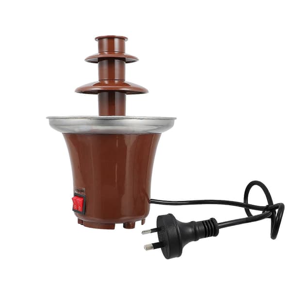 Chokoladefontæne i rustfrit stål Chokoladefonduefontæne 3 niveauer Brown AU Plug