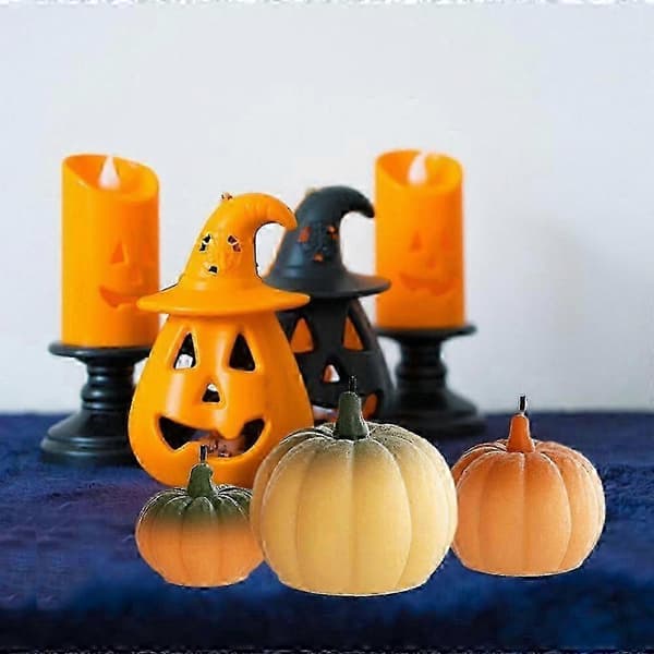 Förpackning Pumpaljusformar, 3D Halloween Pumpaform Silikon Epoxiform, Heminredning, Tvålform, Halloweenfestdekoration