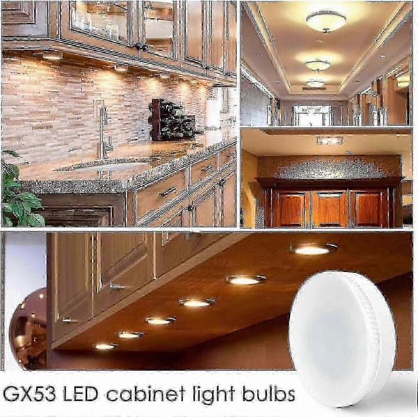 4-pack GX53 LED-spotlights, 9W varmvit 3000K, 900LM, AC230V, 120° reflektor, ej dimbar energiklass A+