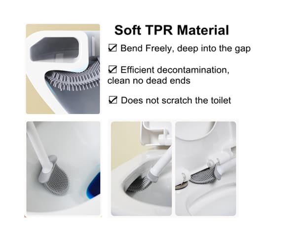 Toiletbørste med holder TPU Vit Hvid
