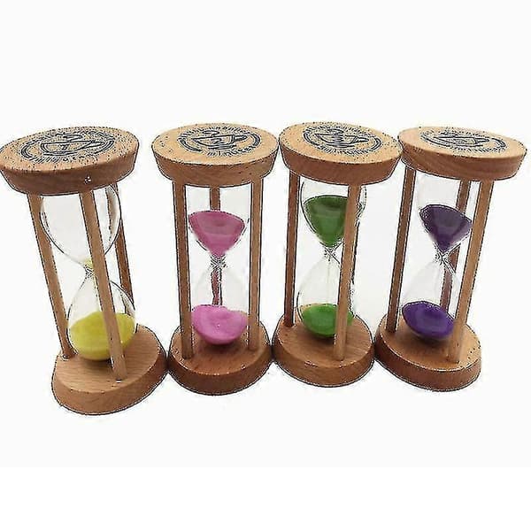Træ timeglas 30 sekunder+1+2+3+5+10 minutter timer Kreativ gave studieværelse dekoration timeglas timer 6-delt sæt
