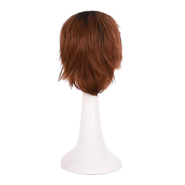 Anime Cosplay Peruk Kort Rak Peruk Light Brown