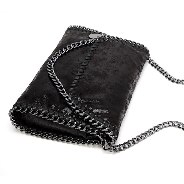 Kvinners kjedeveske skulderveske crossbody veske messenger veske black