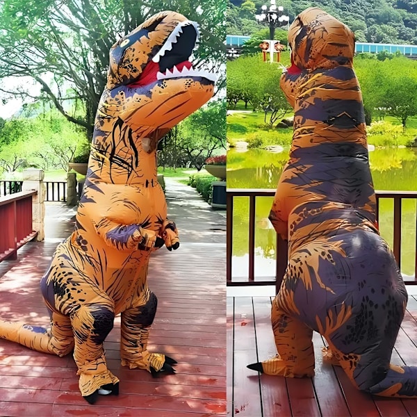 Uppblåsbar Dräkt Vuxen Uppblåsbar Dinosauriekostym T rex Kostym för Vuxen