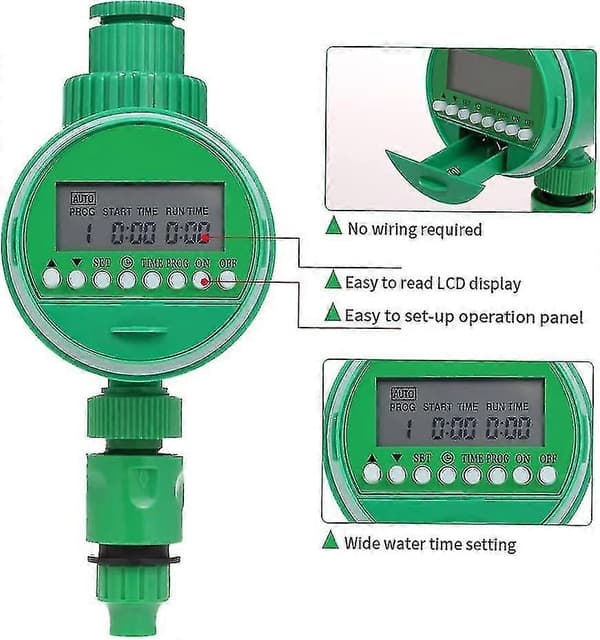 Automatisk vanningsur, krantimer, hagevanningsur, programmerbar kran, 3/4 1/2 automatisk kran, hagevanningssystemkontroller