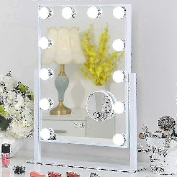 Hollywood Speil 12 LED Lys Hollywood Speil, 3 Farge Lysmoduser (Kun Lys)(FJ22)