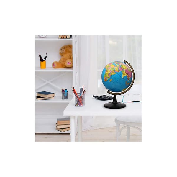Spinning 13\" Globe with Stand for Kids Learning, Classroom Desk Students