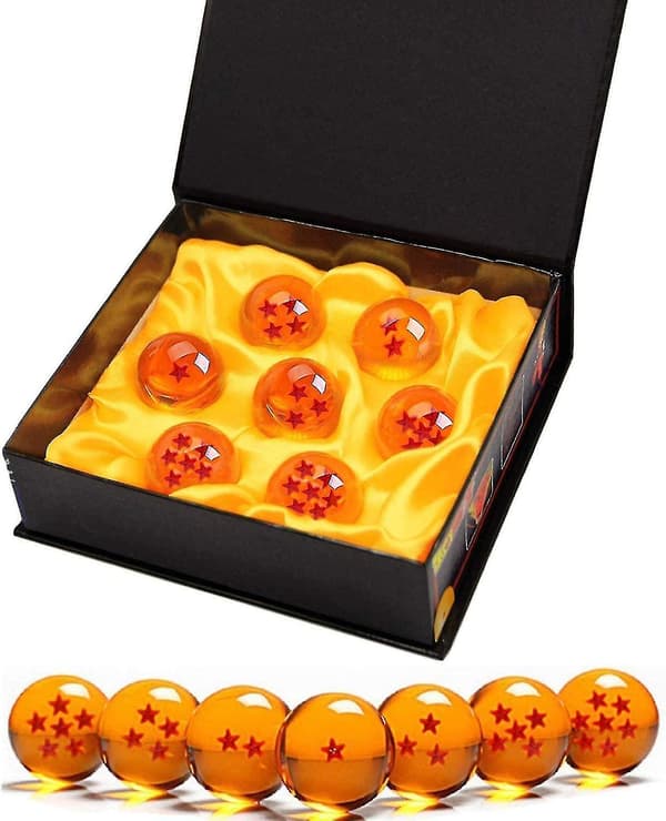 Dragon Balls komplett set i presentförpackning med alla 7 glaskulor CJY