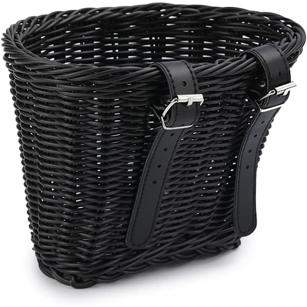 [NT] Cykelkurv i plastik rattan, frontkurv opbevaring, PE vævet justerbar