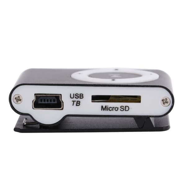 Bærbar Digital MP3-afspiller med Bælteclips Hovedtelefoner USB-kabel Sort