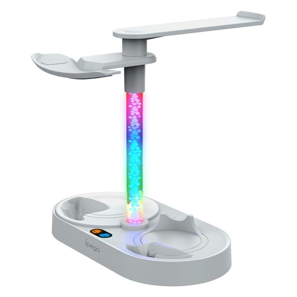Ladestasjon for PS VR2 Dual Controller med magnetisk lading for PS5 Headset og VR Konsoll Oppbevaringsstativ med RGB-belysning PG-P5V001