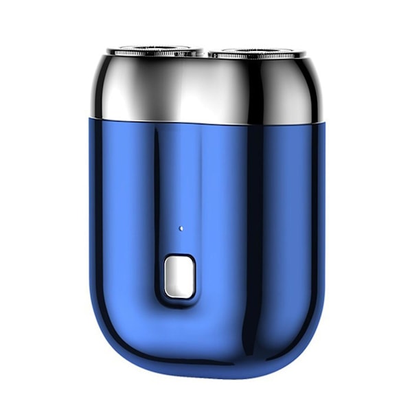 Kevyt Mini Kannettava Sähköpartaveitsi Miehille, USB Matkavarras Blue