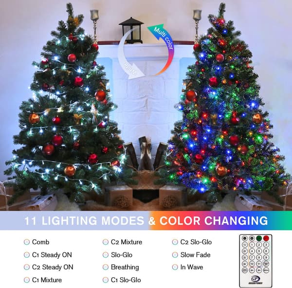 Varmhvite innendørs julelys, 10 meter 100 LED julelys White to Multicolor