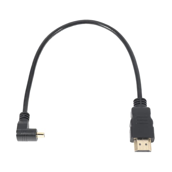 30 cm vinklet Micro-HDMI han til HDMI han (90 grader) - Understøtter 4k (type B)