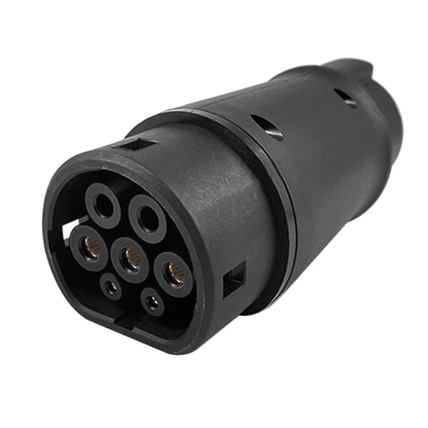 EVSE J1772 Adapter Type 1 til Type 2 Stikkontakt Elbil Laderkontakt IEC 62196 Adapter black