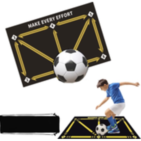 Fodboldmåtte 60*90cm Fodbold Nej Træningsmåtte Fodboldtræningsmåtte Fodboldbane Anti-slip Fodboldmål Måtte Tilbehør (Gul)