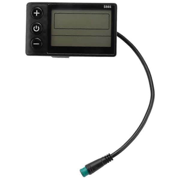 Elektrisk cykeldisplay 24v/36v/48v vandtæt LCD-display S866 controllerpanel instrumentbræt til Ele Black