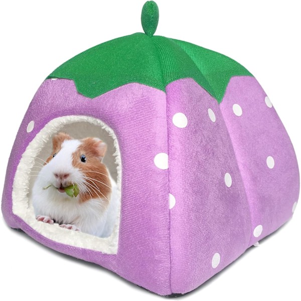 Marsvinssäng, Kaninhus, Gömställe Tillbehör, Mysigt Gömställe för Kanin, Igelkott, Illrar, Chinchilla och Andra Små Djur Purple