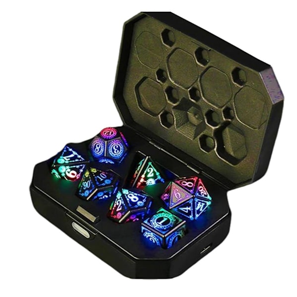 LED-noppasarja D&D Ladattava, langaton valaiseva noppasarja DND D Color Light One size