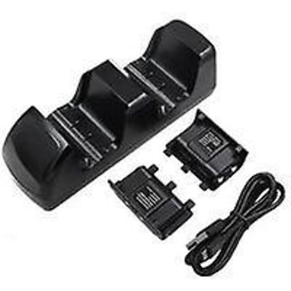Kompatibel med Xbox One/Xbox Series X/S-handkontrollladdare med 2 uppladdningsbara batterier, laddstation med 2 1300 mAh uppladdningsbara batterier (xb