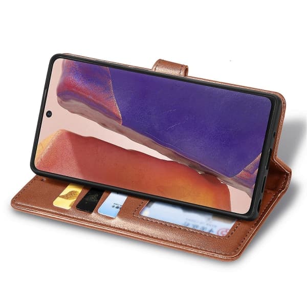 Kompatibel med Samsung Galaxy Note 20 Etui Case Retro Flip Wallet Magnetisk Case - Brun null ingen