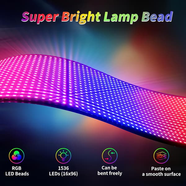 LED pixel mjuk skärm, programmerbar, appstyrning, vägg-/bordslampa, heminredning/julklappar 20*64 (10.2*34.8 cm)